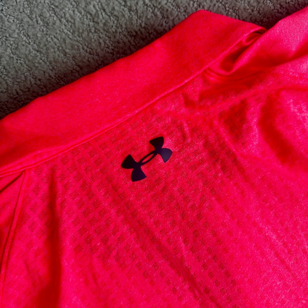 Under Armour Men’s Orange Neon Polo Shirt - Picture 7 of 8